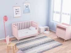 Ліжечко-трансформер IndigoWood Bubble Kit 124,5x63,5cm pink (з додатковим бортиком)